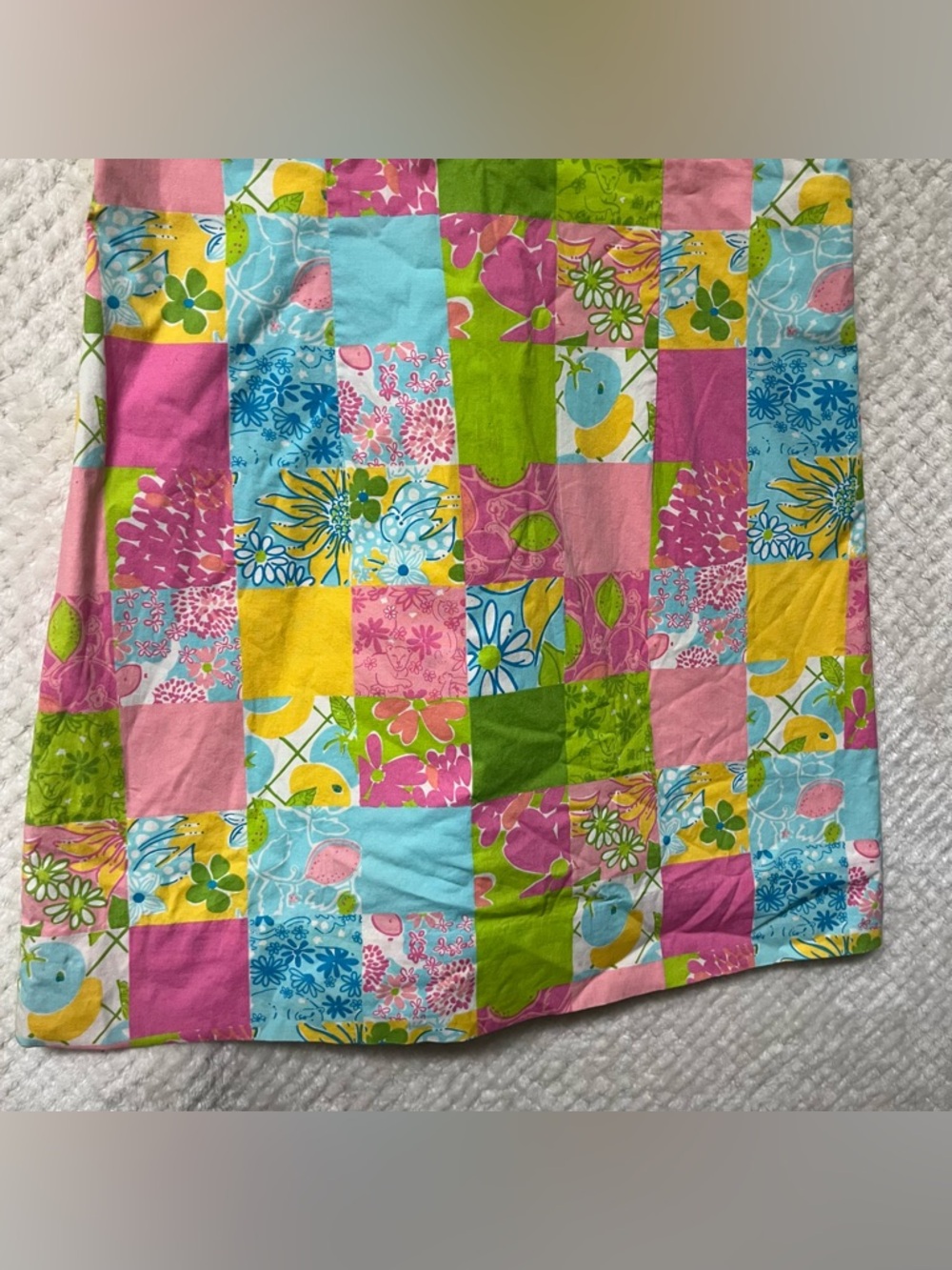 Lilly Pulitzer Vintage Patchwork Dress Colorful Floral Cotton Blend Beach Sz 6 - Picture 6 of 16